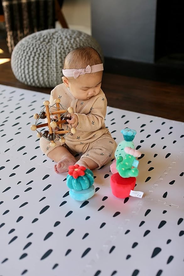 Yay Mats Stylish Extra Large Baby Play Mat. Soft, Thick, Non-Toxic Foam Covers 6 ft x 4 ft. Expandable Tiles with Edges Infants and Kids Playmat Tummy Time Mat (Spencer Animal)