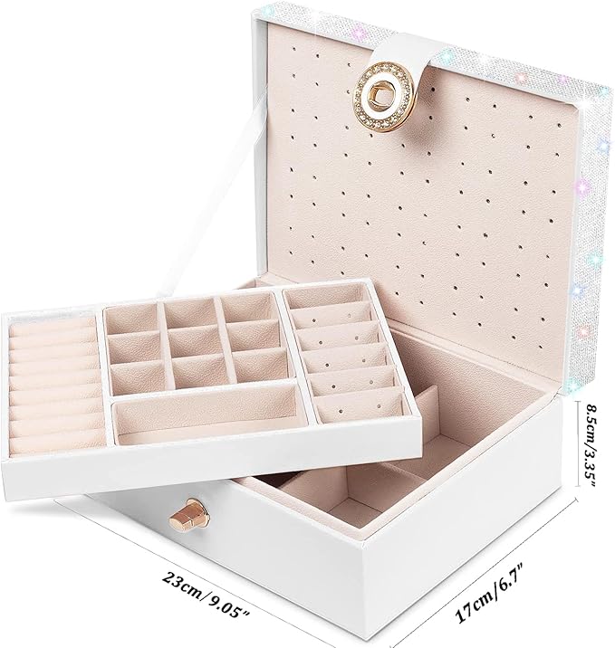 Jewelry Box for Earrings for Girls Jewelry Organizer Box Earring Holder Organizer for Girls Earring Box Girls Jewelry Box Stud Earring Organizer for Girls Earring Jewelry Boxes for Women Bling