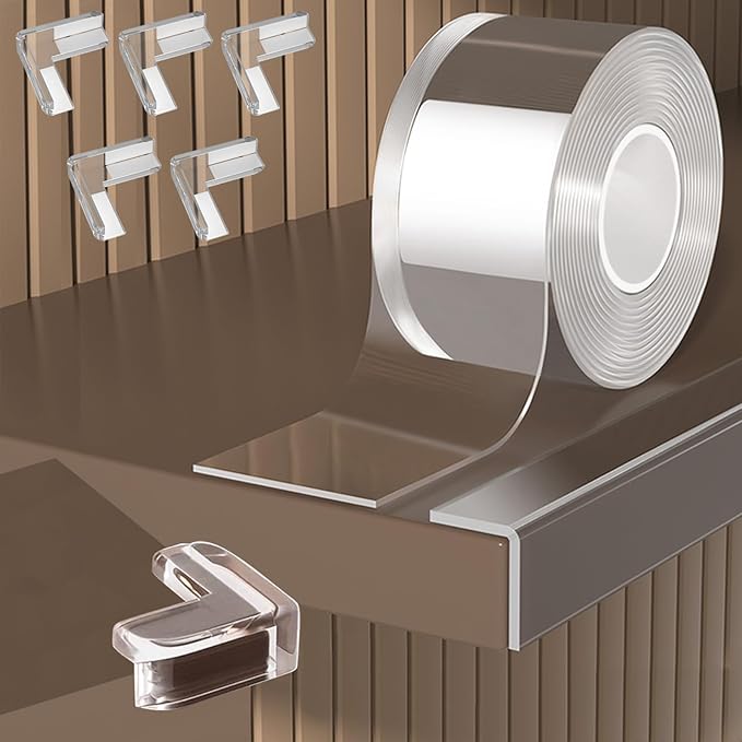 2 in x 16.4 ft,Clear Edge Protector Strip Sharp Edge Wrap Cover Tape with 6 Corners,Soft Corner Protectors Baby Proof, Furniture Corner Guard & Edge Safety, Edge Protector for Table and Fireplace