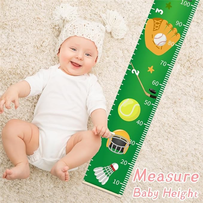 Halloween Baby Height Growth Chart - Canvas Height Chart for Kids Baby Child Toddler Boys Girls Growth Chart for Wall Room Nursery Decor Hangable and Removable Measuring Wall Ruler (C, Black Wood)