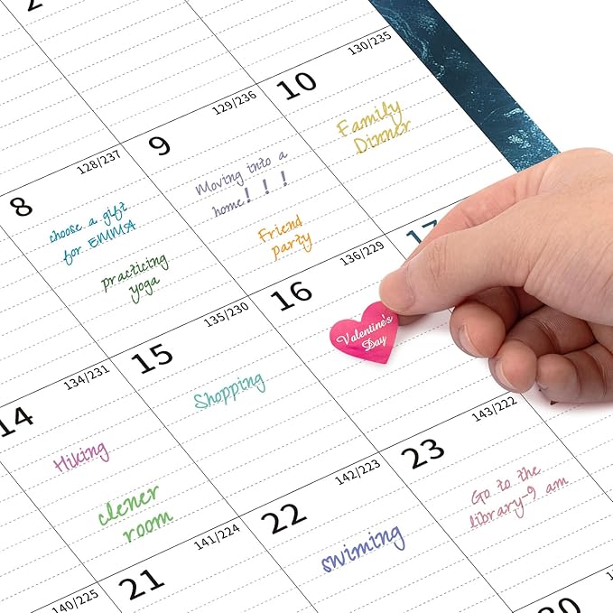 2025 Calendar, Wall Calendar 2025-2026 (17"x22") with Lines, Monthly Calendar from Jan 2025 to Jun 2026, Vertical Large Monthly Family Calendar 2025 for Wall, Calendario 2025