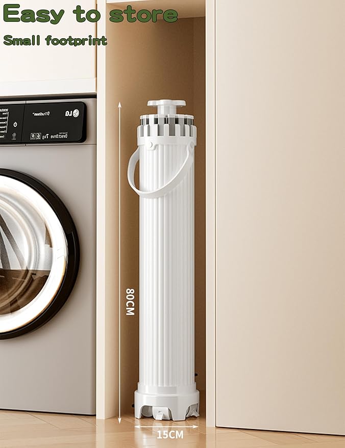 4-Legged Foldable and Portable Clothes Drying Rack,Collapsible Octopus Drying Rack with Wheels and Aluminum Rods,360°Rotatable Design for Indoor Outdoor Use-White