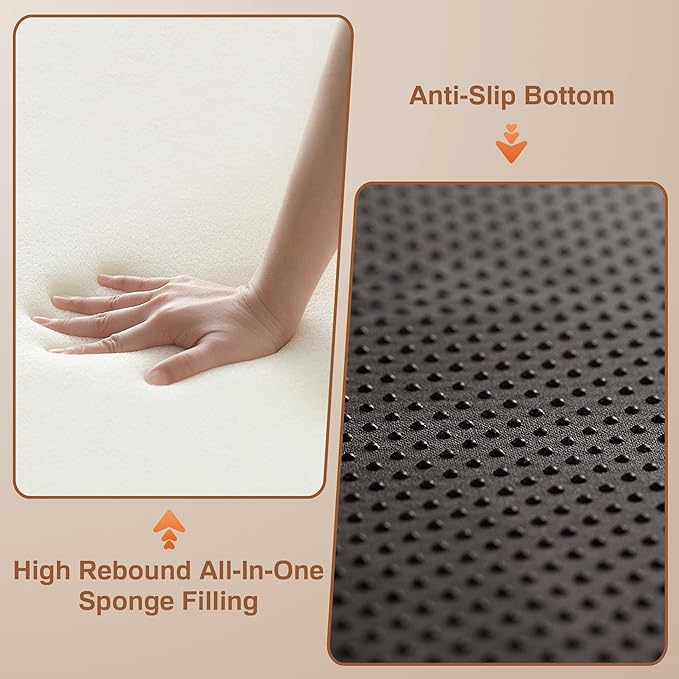 Modern Bean Bag Chair, Large Bean Bag Couch for Adults with Memory Foam Filled, Soft Faux Bunny Fur Lazy Chair for Living Room Bedroom Dorm Apartment, No Assembly Required, Beige