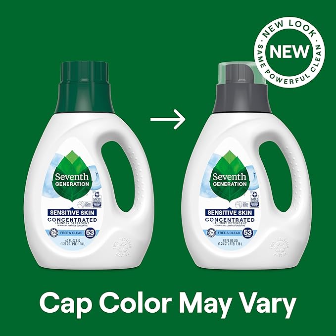 Seventh Generation Concentrated Laundry Detergent, Geranium Blossom & Vanilla, 40 oz, Pack of 2 (106 Loads), 40 Fl Oz (Pack of 2)