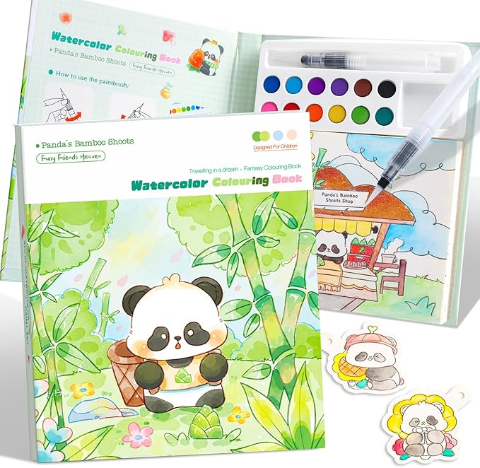 Paint with Water Coloring Books for Kids Ages 3-5, 4-8 – Cute Coloring Book for Teens,Arts and Crafts for Kids Ages 3 4 5 6 7 8+, Birthday Gift Toys for Girls Boys,Travel Toys-Panda