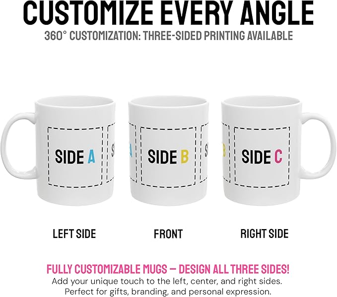 Personalized Coffee Mug – Custom Photo, Text, or Logo Ceramic Mug Tea Cup | Taza Personalizada with Picture or Message | Customized Gift Idea for Men & Women, Mom, Dad, Friends - Clear | 11oz