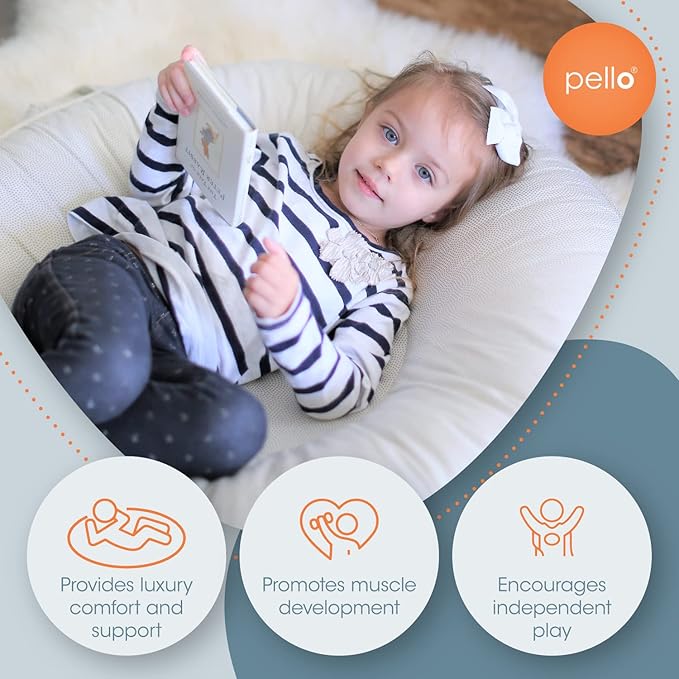Pello Multi-use Luxe Baby, Floor Cushion/Play Mat/Lounger (Serenity/Gray)