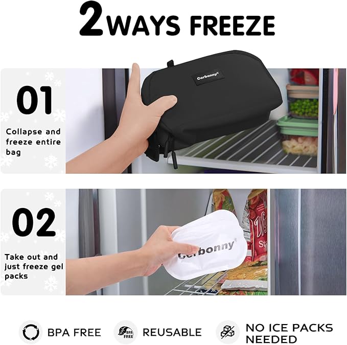 Small Cooler Bag Freezable Lunch Bag for Work School Travel,Leak-proof Small Lunch Bag,Small Insulated Bag For Kids/Adults,Freezer Lunch Bags,Freezable Snack Bag,Mini Lunch Bag Fit For Yogurt