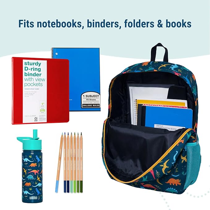 Wildkin 16-inch Kids Backpack – Durable, Padded & Spacious School Bag for Boys & Girls - Jurassic Dinosaurs