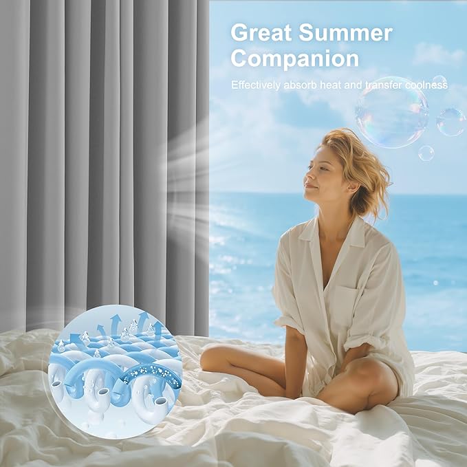 NICETOWN 100% Blackout Curtains for Bedroom 84 inch Long Thermal Insulated Blackout Curtains for Living Room, Energy Saving Grommet Drapes for Patio Door (1 Pair, Silver Grey, 42W x 84L)