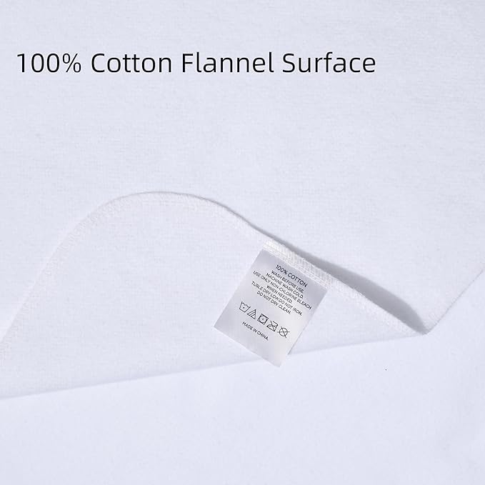 2 Pack Waterproof Crib Mattress Protector Pad, 34" x 54", Washable, Reusable Flannel Protector Pad for Baby, Toddler, Elders and Pets