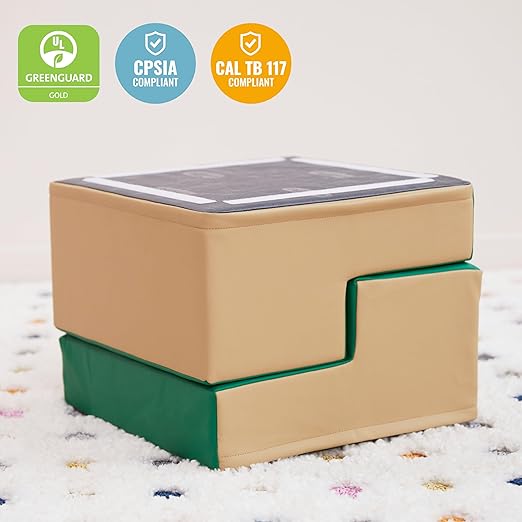 ECR4Kids SoftZone Junior Mix n' Match Step, Beginner Playset, Green, 2-Pack