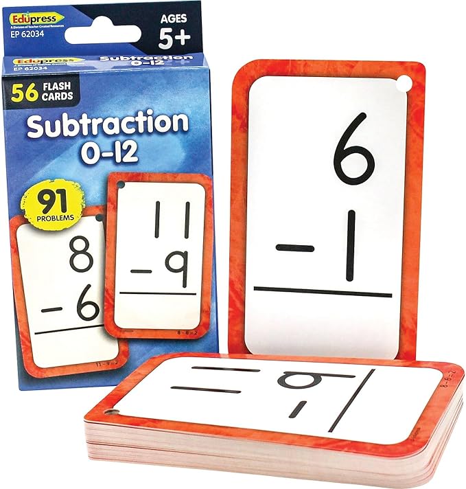Teacher Created Resources Subtraction 0–12 Flash Cards (EP62034)
