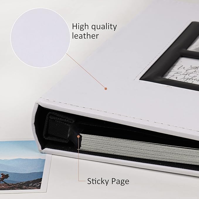 RECUTMS Photo Album Self Adhesive, Magnetic Self-Stick 60 Page Scrapbook Photo Album Black Inner Page for Family Wedding Baby Birthday Christmas Anniversary Holds 3x5 4x6 5x7 6x8 8x10 Photos