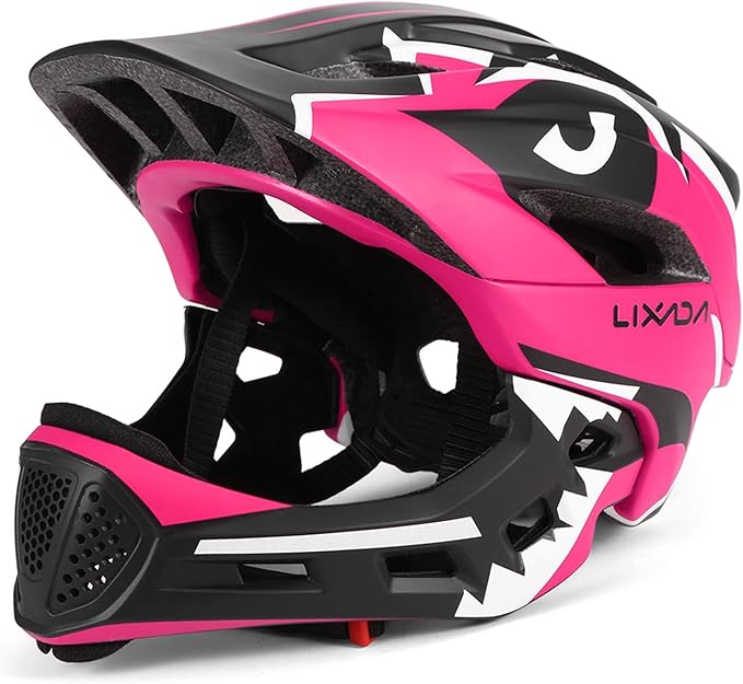 Lixada Kids Bike Helmet Adjustable Detachable Full Face Helmet for Cycling Helmet for Children Bicycle, Skateboard, Scooter, Protective Gear (20.5-22 Inches)