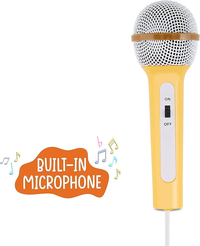 Singimals Kids Karaoke Speaker with Microphone - Unleash Your Child's Inner Superstar, Bluetooth v5.1, 12H Playtime, 5W Speaker, Multicolor LED Lighting, Patches The Cat