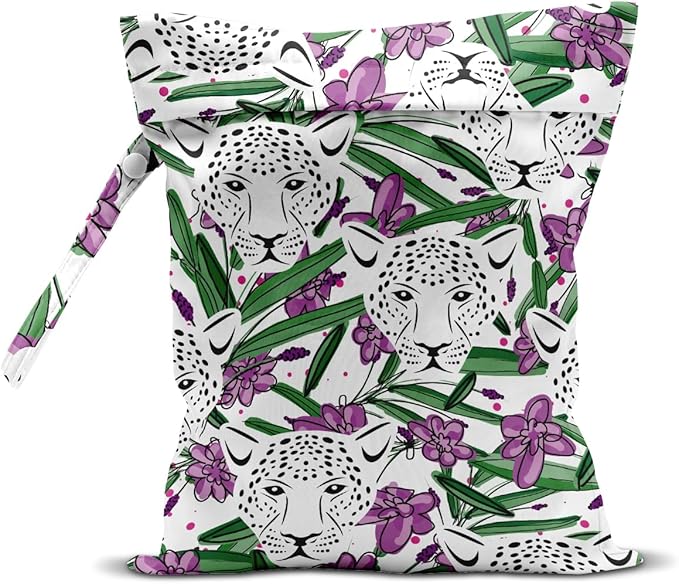 Wet Bag, Wet Dry Bag, Wet Bag for Swimsuit, Travel, Beach, Pool, Diapers, Dirty Yoga Gym Clothes, Makeup Bag, Waterproof Tropical Palm Leaves Decor Jungle Palm Leaf Favors