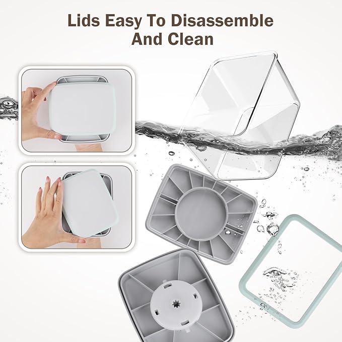 8 Pcs Pop Food Storage Containers Airtight Food Storage Containers Set with Lids Kitchen Pantry Organization and Storage, 3.4Qt, 2.8Qt, 2.1Qt, 1.2Qt