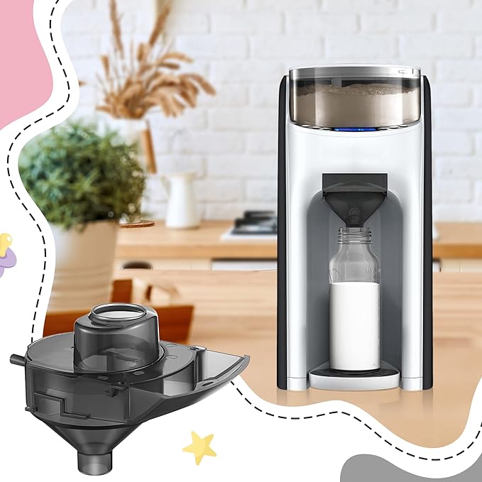 4 Sets Replacement Funnel Compatible with Baby Brezza Replacement Parts Funnel and Cover Baby Formula Dispenser, Grey