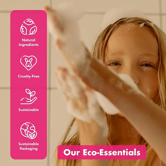 Hydrolyzed Oat Protein + Squalane Shampoo Bar for Girls - 4.5oz - For all Hair Types - Gentle on sensitive Eyes & Scalp - Natural, Tear-Free, Sulfate & Paraben-Free - Made in USA - 4.5oz