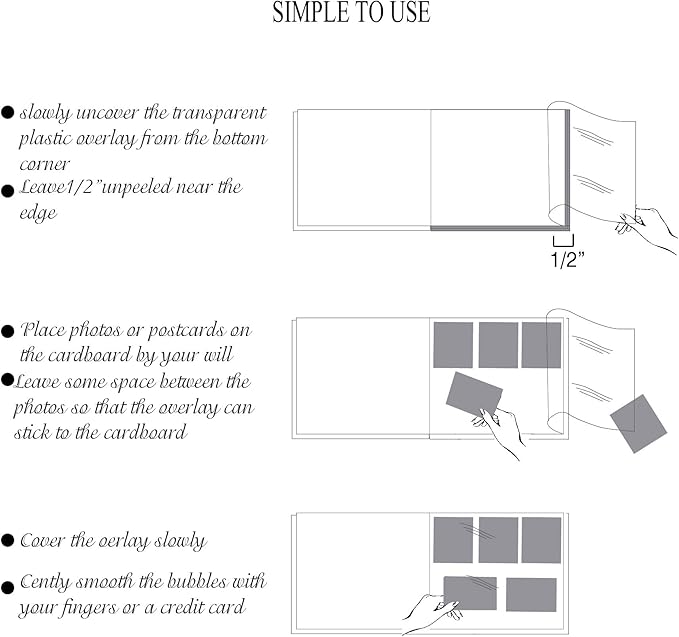 Magnetic Self-Stick Page Photo Album, Family Album, Leather Cover, Hand Made DIY Albums Holds 3x5, 4x6, 5x7, 6x8,8x10 Photos (Wine Red, Large)