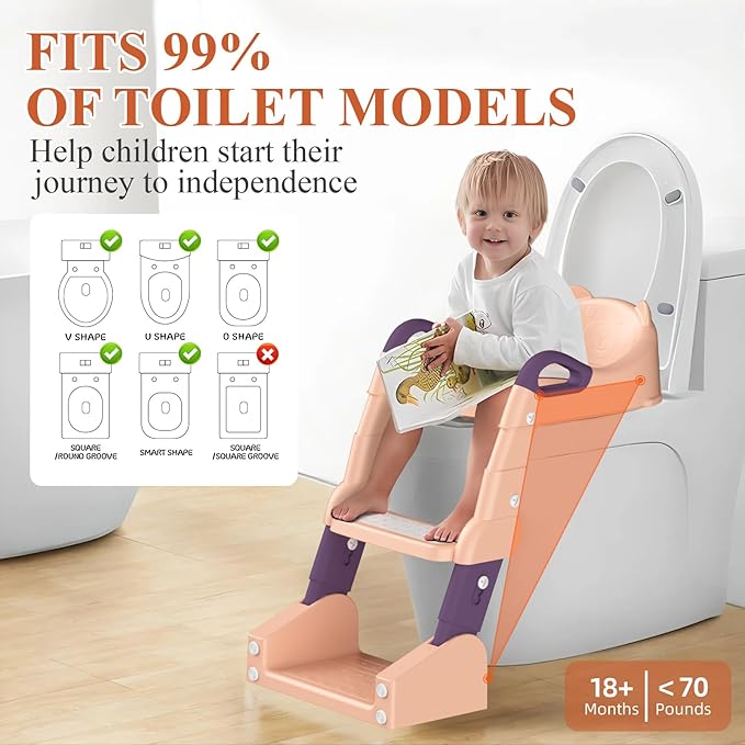 Potty Training Seat, Toddler Toilet Seat for Little Boys Girls, Potty Training Toilet with Urinals, Toddler Step Stool Ladder and Splash Guard