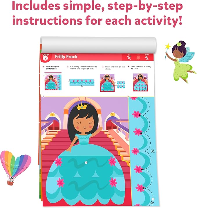 Skillmatics Scissor Skills Activity Book - Snip Snip, 25 Fun Cutting & Creative Activities for Preschoolers, 2 Child-Safe Scissors, Fine Motor Skills Craft Kit, Gifts for Kids Ages 3, 4, 5, 6, 7