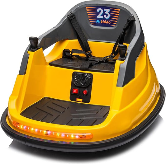 Baby Bumper Car, 6V Electric Kids Bumper Car for Toddlers with Remote Control, Bluetooth - Yellow