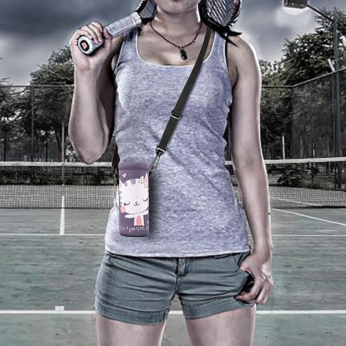 RICHEN Neoprene Water Bottle Carrier Bag with Adjustable Shoulder Strap,Insulated Water Bottle Cover for Stainless Steel/Glass/Plastic Bottles