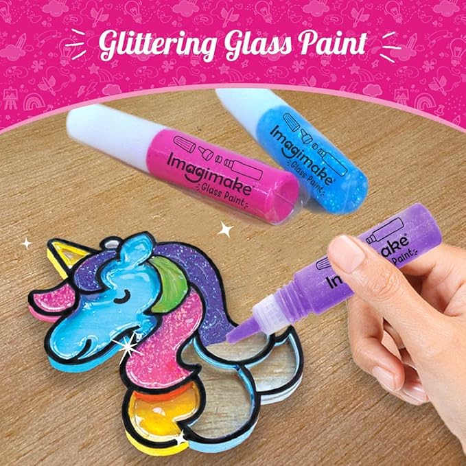 Imagimake Window Art Princess & Unicorn | Suncatcher Kit | Unicorn Toys for Girls Age 5-8 | Craft Kits for Ages 8-12 | Gifts for 5 Year Old Girls | Princess Toys