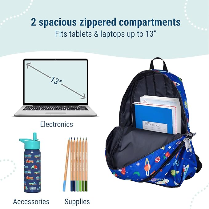 Wildkin 15-inch Kids Backpack – Durable, Padded, Adjustable for School & Travel - Out of this World