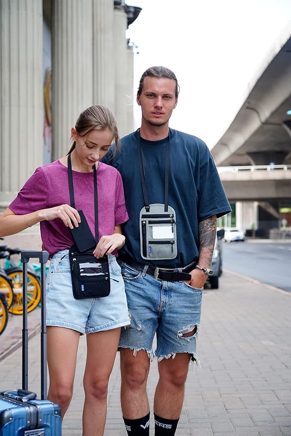 Neck Wallet Lightweight RFID Blocking Waterproof Travel Pouch for Women Men