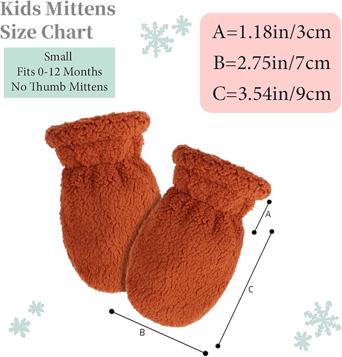 Zsedrut Baby Boys Winter Glove Warm Toddler Infant Girls Mittens Fleece Lined Gloves 1-7 Years