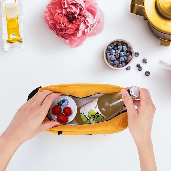 Small Cooler Bag Freezable Lunch Bag for Work School Travel,Small Lunch Bag,Insulated Snack Bag for Adults/Kids,Mini Cooler,Freezable Lunch Box Fit for Yogurt (Yellow-s)