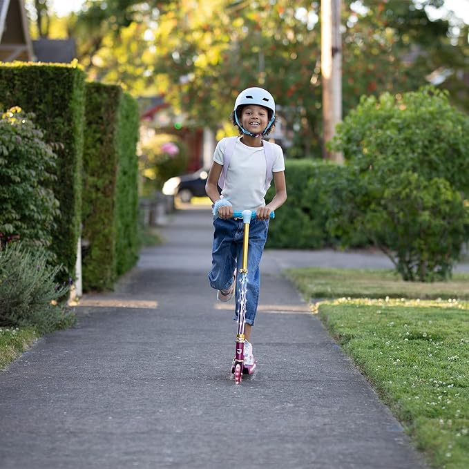 Jetson Character Kids Kick Scooter, LED Lights on Stem & Light-Up Wheels, Lightweight Frame, Height-Adjustable Handlebar, Lean-to-Steer System, Easy-Fold Mechanism
