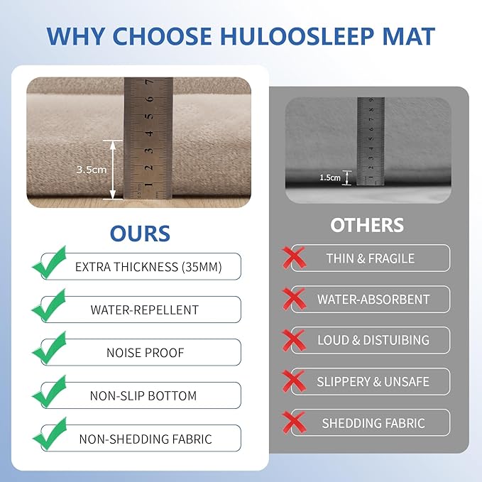 Play Mat for Babies Toddlers,1.3" Thick Elasti-Foam Anti-Fall Cushion Mat for Kids Room,28×72 Bedroom Bedside Rugs,Water-Repellent Soft Coral Velvet,Non-Slip(Beige)