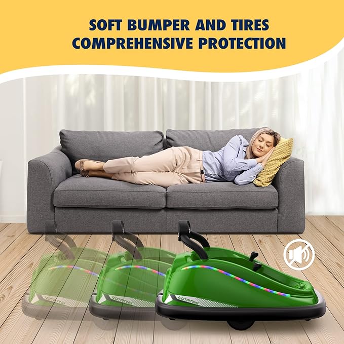 Bumper Car, 12V Electric Kids-Bumper Car Ride Toys with Remote and Music Function, Perfect Kids Gifts Baby for Toddlers 1-6 for Birthday