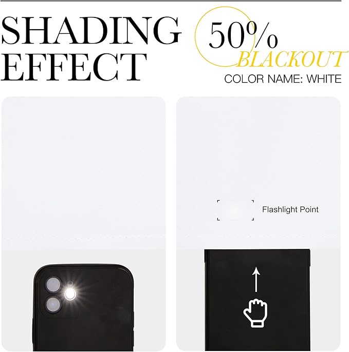 NICETOWN 50% Blackout White Curtain Set, Modern Design Solid Grommet Draperies/Drapes for Basement & Nursery Room (2 Panels, 52 inches Wide, 45 inches Long)