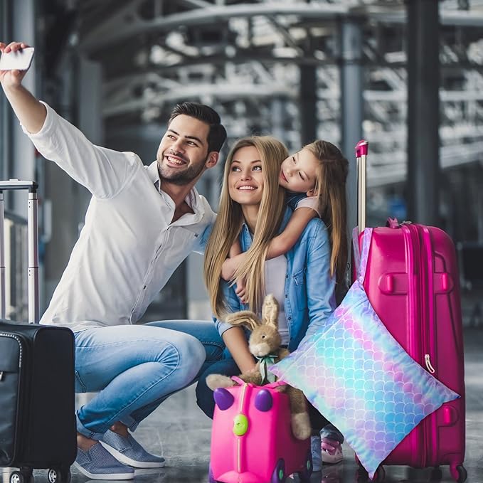 Shappy 2 Pcs Large Travel Laundry Bag Washable Waterproof Wet Dry Large Dirty Clothes Bag Bathing Workout(Mermaid Style)