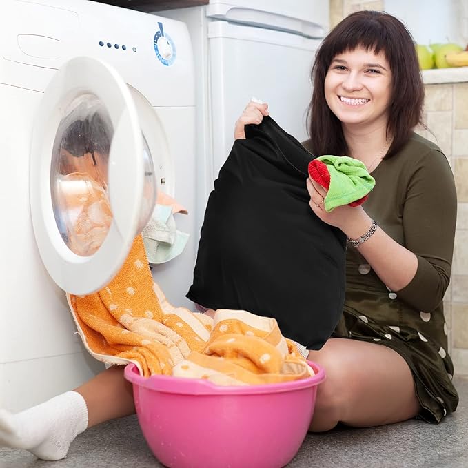 Shappy 2 Pcs Large Travel Laundry Bag Washable Waterproof Wet Dry Large Dirty Clothes Bag Bathing Workout(Solid Black Gray)