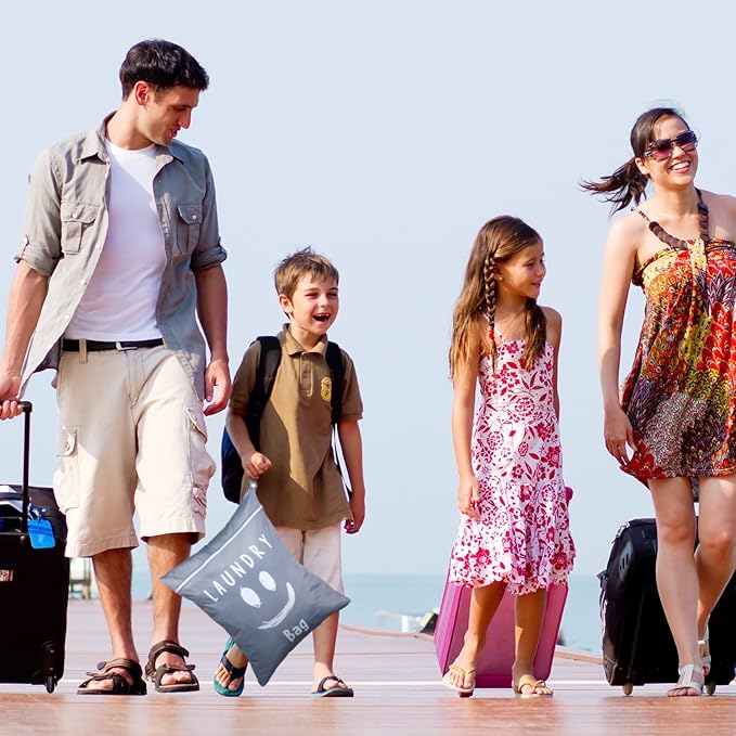 Shappy 2 Pcs Large Travel Laundry Bag Washable Waterproof Wet Dry Large Dirty Clothes Bag Bathing Workout(Cute Style)