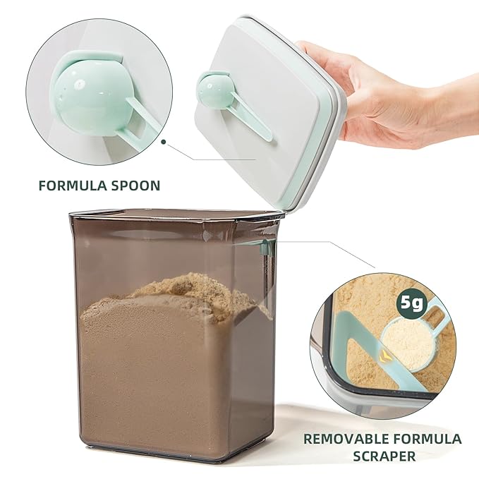 Pop Airtight Formula Container, 2300ml Baby Formula Dispenser on The Go - BPA-Free Formula Holder, 28OZ, 1.76LB, 800g, Brown