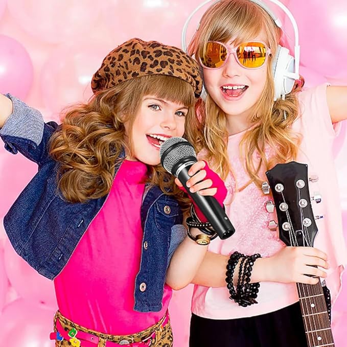 LOGOFUN 3 Pcs Toy Microphone for Kids Plastic Microphone Prop Fake Pretend Mics for Karaoke Fun Costume Prop