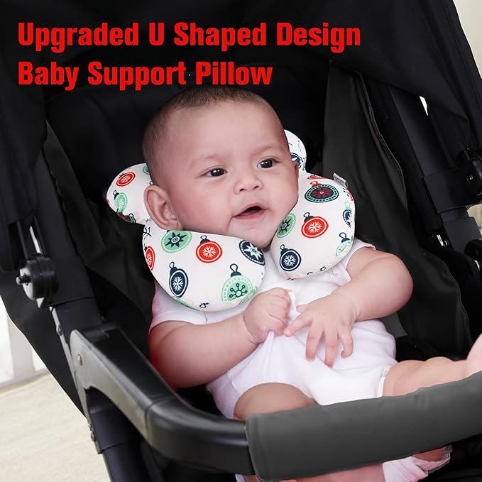 KAKIBLIN Baby Travel Pillow for Head and Neck, Upgraded Baby Support Pillow, Baby Neck Pillows for Car Seat,Pushchair,Travel,(Cross)
