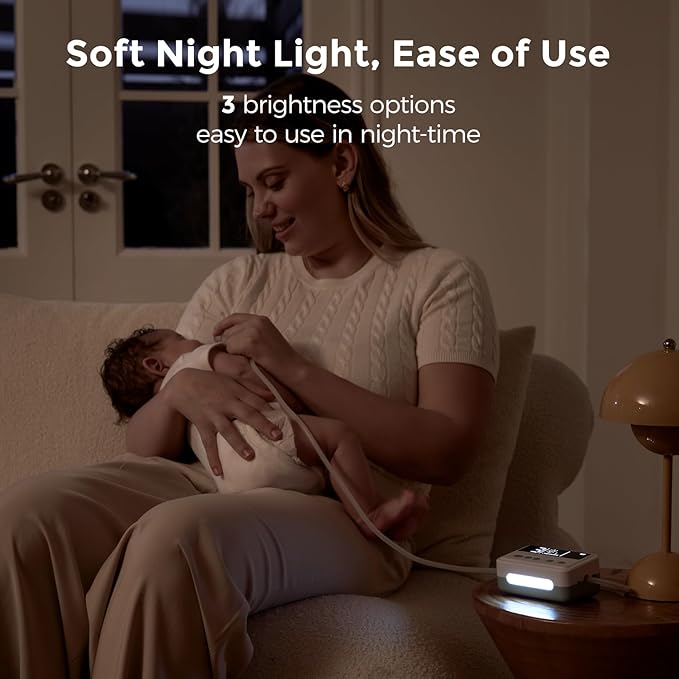 Momcozy Nasal Aspirator for Baby, 【Hospital-Grade】 70 KPa Strong Suction & 9 Suction Levels Nose Sucker, Electric Nose Cleaner for Toddler & Newborn, Soothe Light & Lullabies, BPA Free Silicone Tips