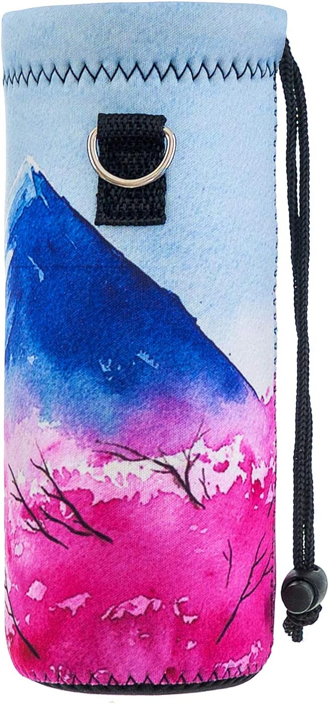 Neoprene Water Bottle Carrier Bag with Adjustable Shoulder Strap for Men Women Walking Hiking,Portable Insulated Holder Case for Stainless Steel/Glass/Plastic Bottles