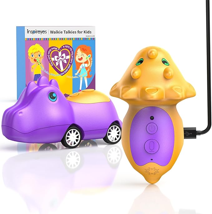 Dinosaur Walkie Talkies for Kids Rechargeable, Dino Toy Cars for Boys & Girls Ages 3-7, Crystal-Clear Audio, 48H Play, Fun Indoor & Backyard, Birthday Xmas Gifts for Toddler, 2 Pack