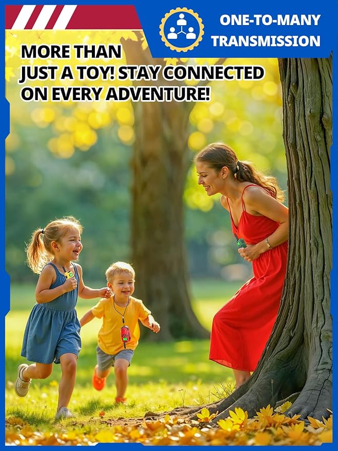 Walkie Talkies Toys for Kids Rechargeable, Long Range 2 Way Radio, Outdoor Camping Games Party Toys for 3 4 5 8-12 Year Old Boys Birthday Xmas Gift for Kids, 3 Pack