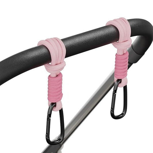 SURDOCA Baby Stroller Hooks, Stroller Clips and Hooks for Diaper Bag, Mommy Bag Hook for Stroller Heavy Duty, Universal Stroller Hanger and Strap, Stroller Accessories for Mom