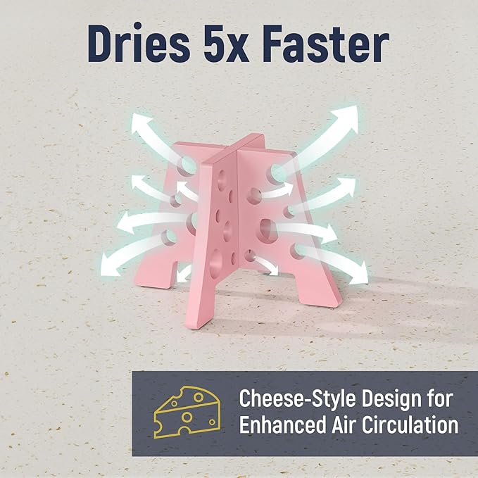 NiHome Silicone Water Bottle Drying Racks Set of 3 with Drip Tray,Cheese Style for Faster Drying,Bottle Dryer Racks Fit for Stanley YETI Cups Owala Sports Bottle Baby Bottle Thermoses Mugs